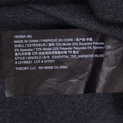 Theory Mens Essential Tee Anemone Milano Dark Grey Modal Blend T-Shirt Size M