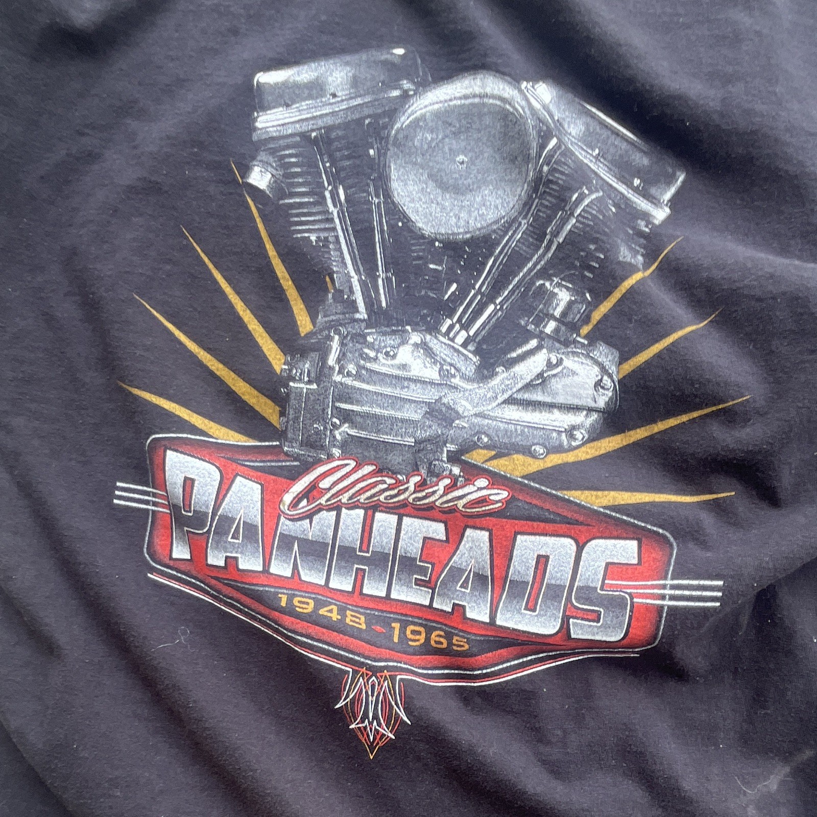 Hanes Beefy-T Men's XL Black Cotton Graphic Motorcycle Crew Neck Short Sleeve gallery