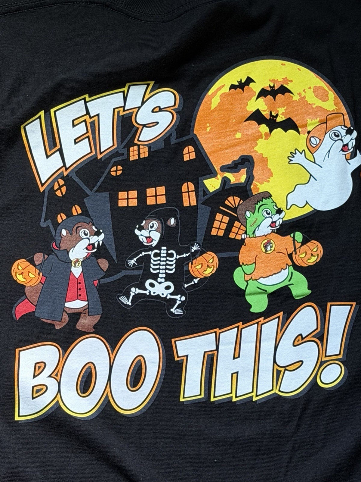 Buc-ee's Halloween "Let's Boo This!" Graphic Print Black T-Shirt L Cotton gallery