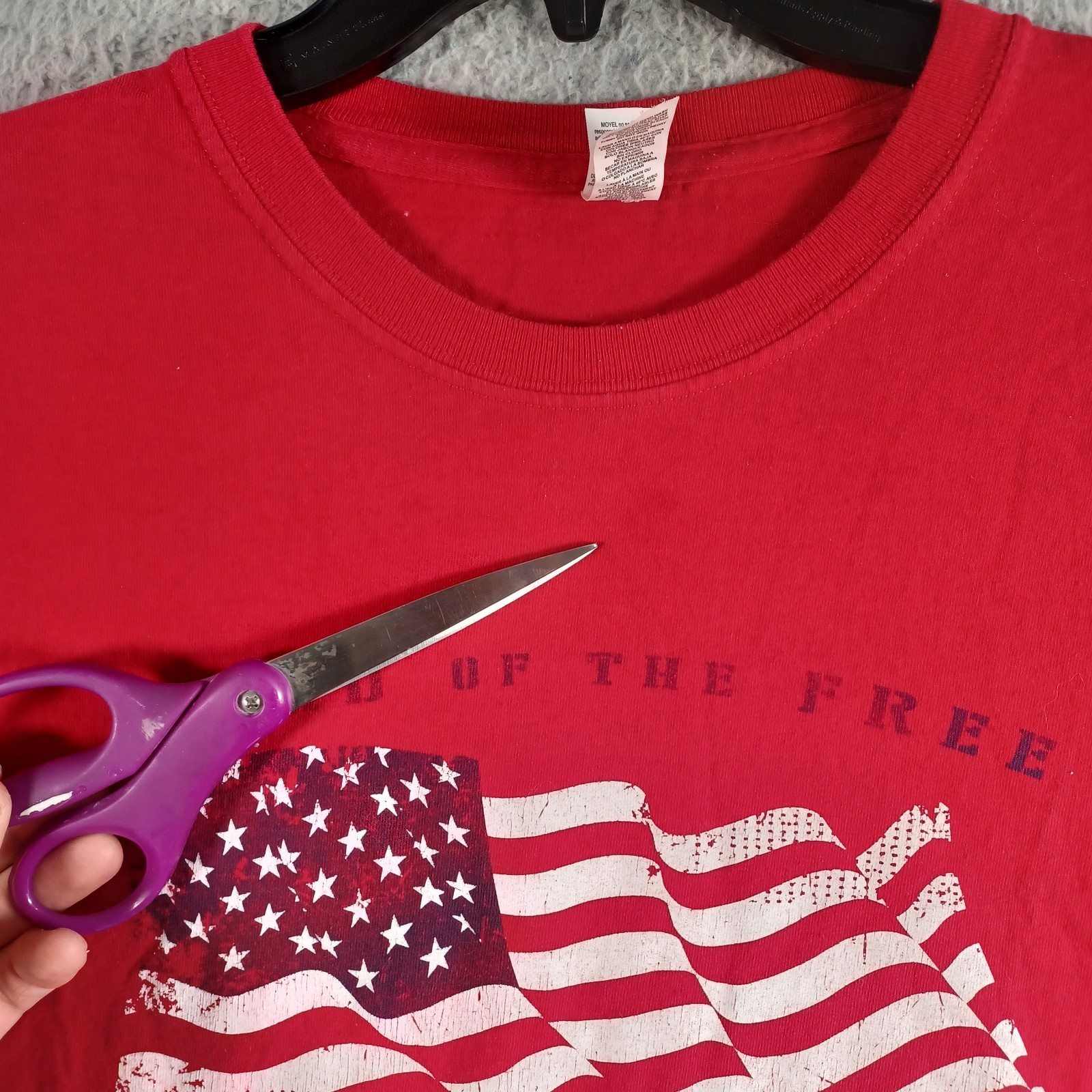 American Flag USA Land Of The Free Home Of The Brave Mens Red T-Shirt Size XL gallery