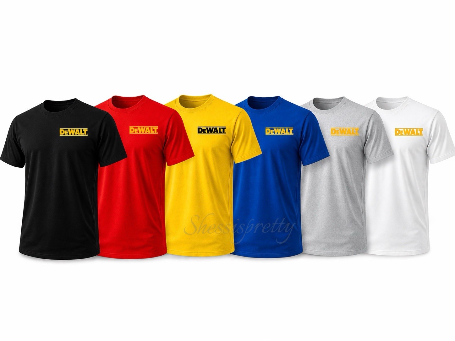 DeWALT Style T-Shirt 100% Cotton Workwear Tee Dewalt Clothing S-3XL DeWalt drill gallery