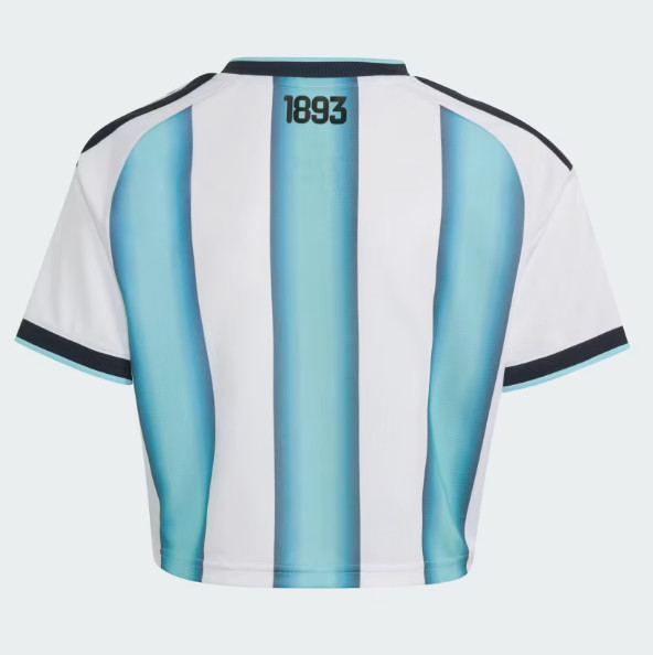 Adidas Argentina 26 Home Crop Jersey Women Shirt White Icey Blue KE5982 gallery