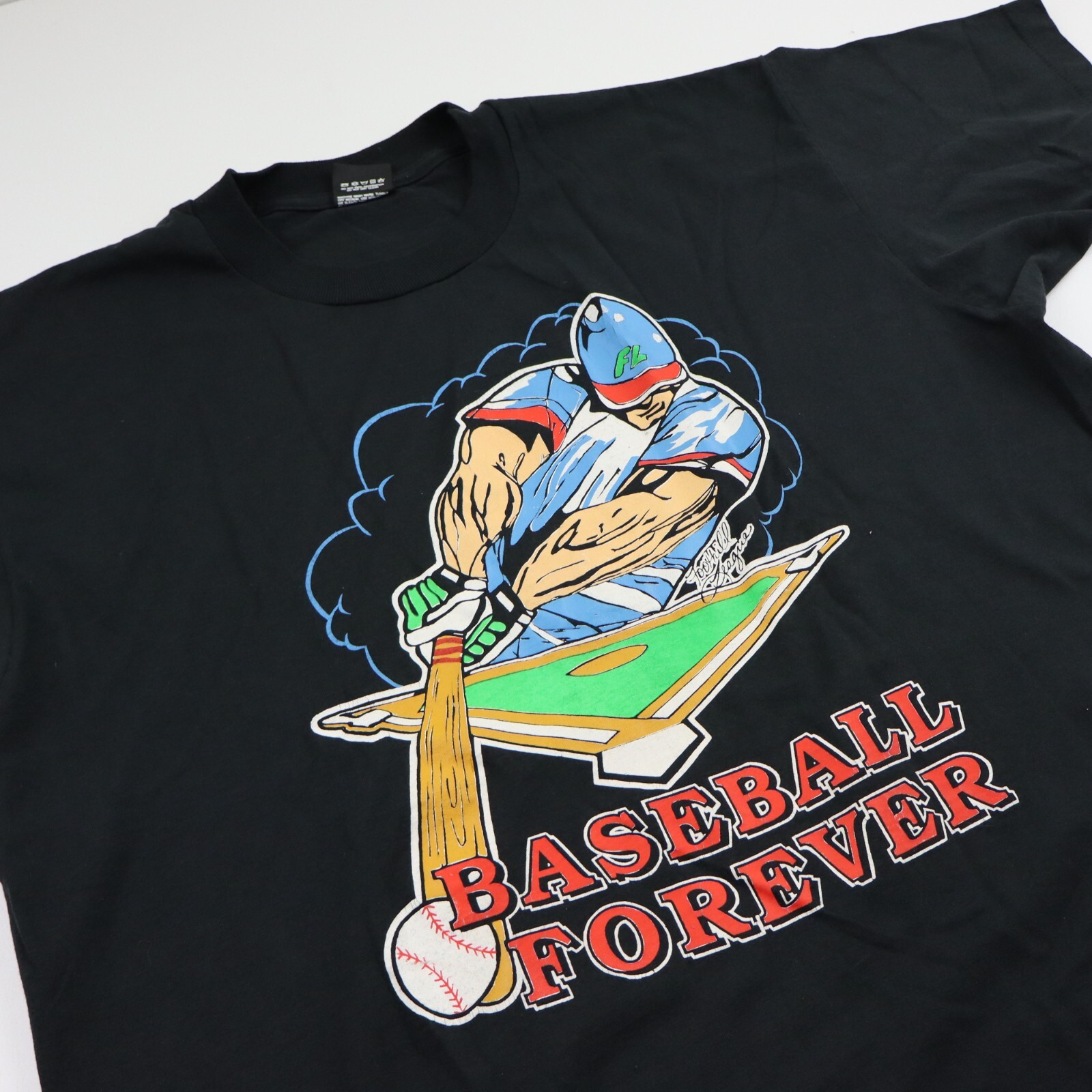 Vtg 90s Baseball Forever T-Shirt XL L USA Made Screen Stars Single Stitch Tee gallery