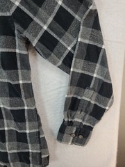 Weatherproof Mens Medium Gray Plaid Long Sleeve Button Up Flannel Shirt