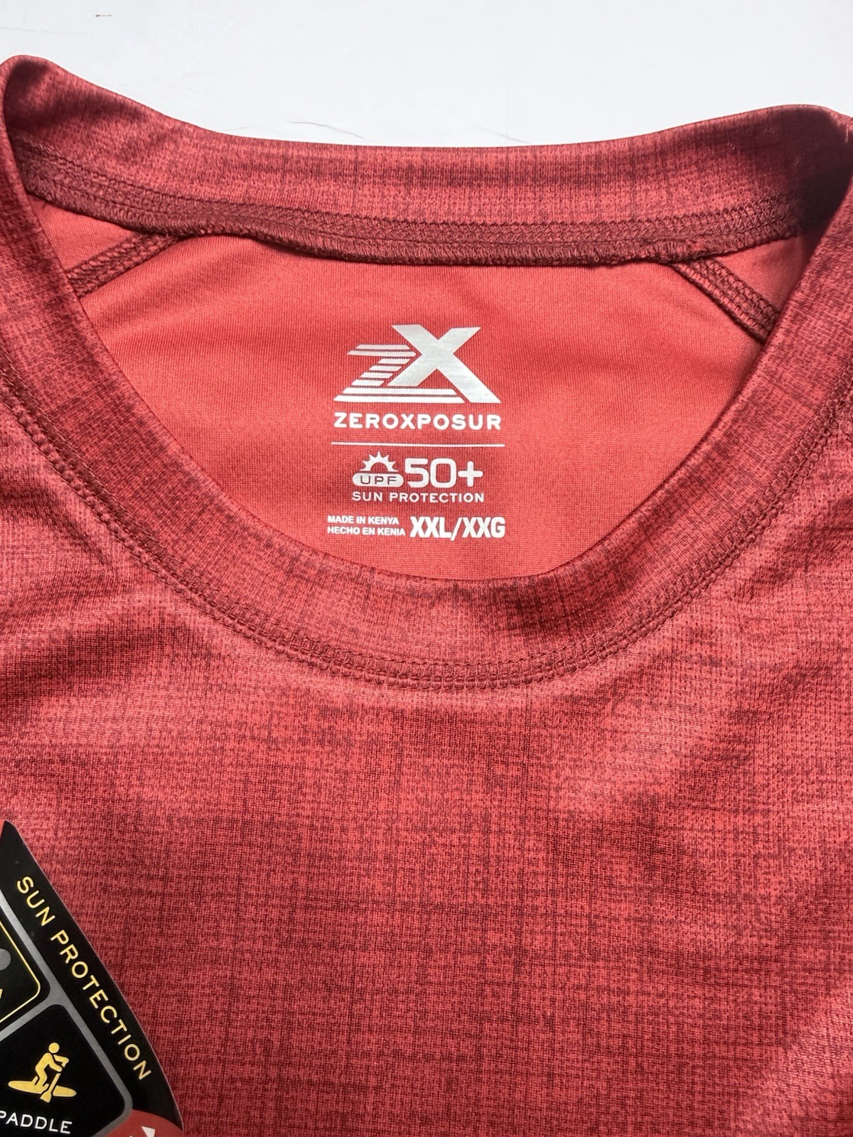 ZeroXposur Men’s XXL Rash Guard Tee UPF 50 Deep Red Quick Dry NWT gallery