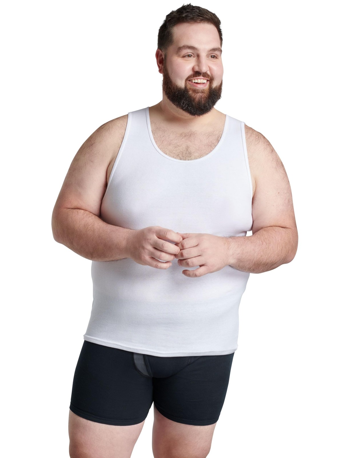 Fruit of The Loom Men's TagFree Tank AShirt, Big Man 6 Pack White, 4XLarge gallery