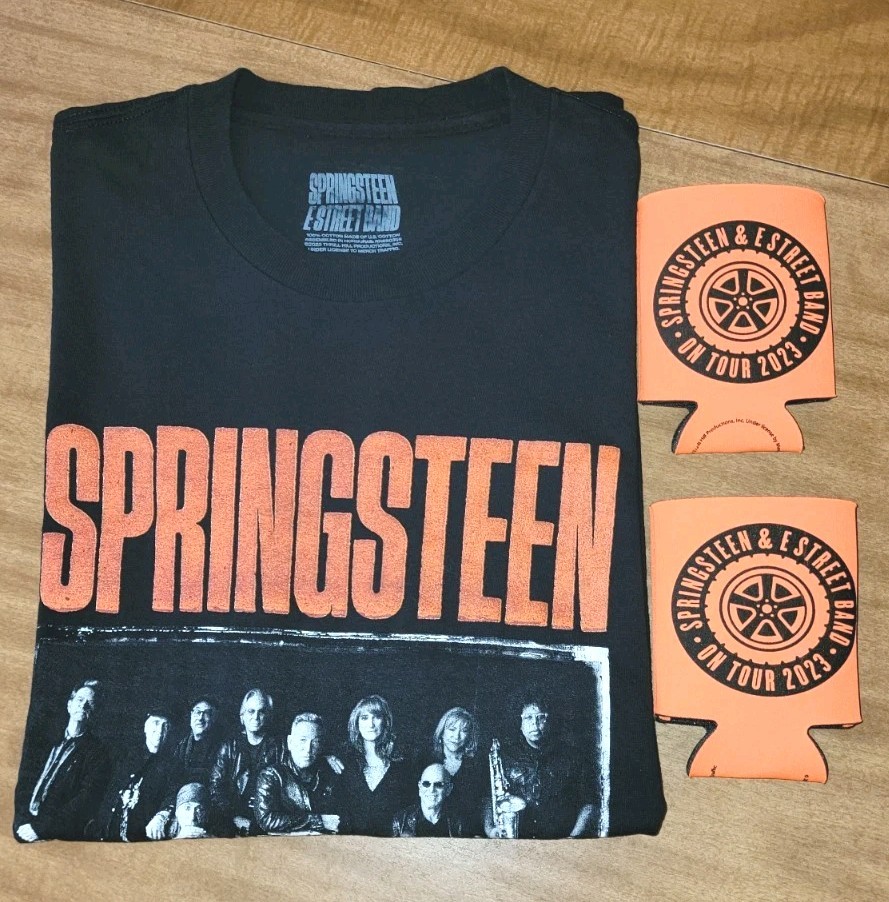 Bruce Springsteen E Street Band 2023 Concert Tour Black T-Shirt W/2 Koozies XL