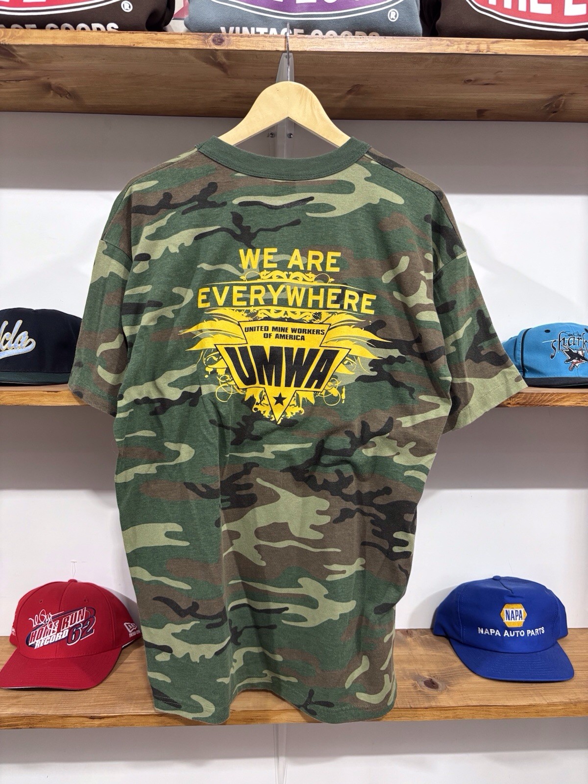 Vintage 90s United Mine Workers of America Camo T-Shirt Size XL Made In USA gallery
