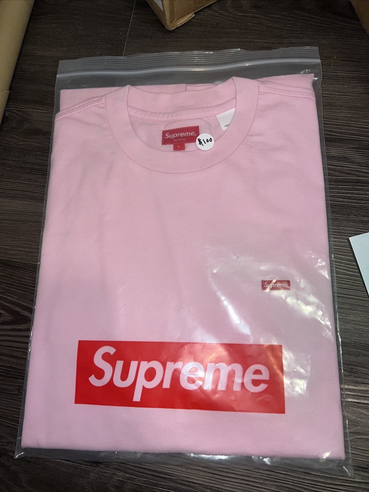 New Supreme Small Box Pink TShirt Size Large (Fall/Winter 2021)