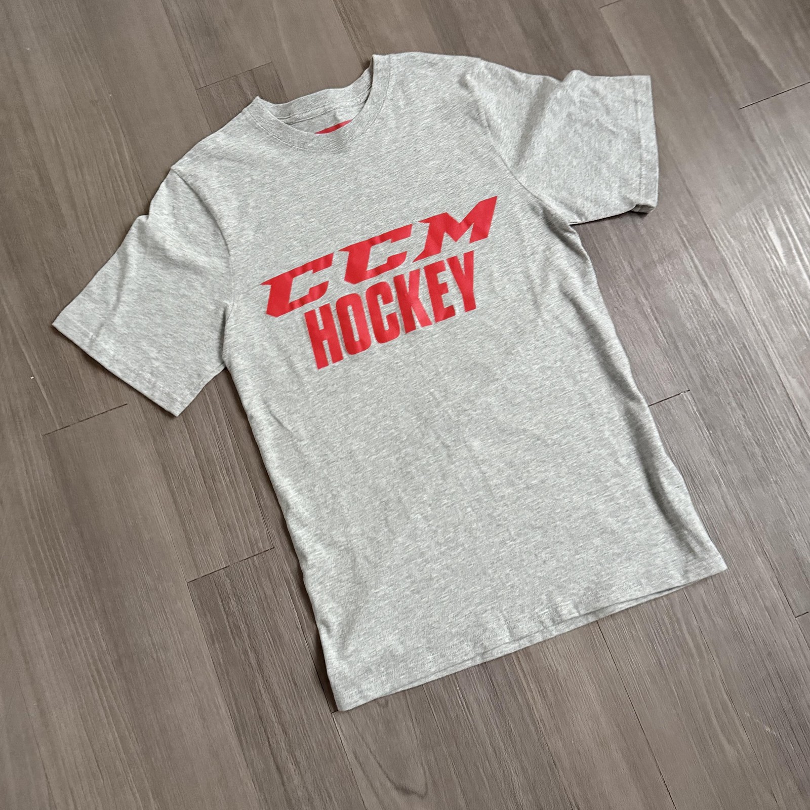 CCM Hockey Shirt Mens Small Gray Heather Graphic Tee Athletic Logo Short Sleeve gallery