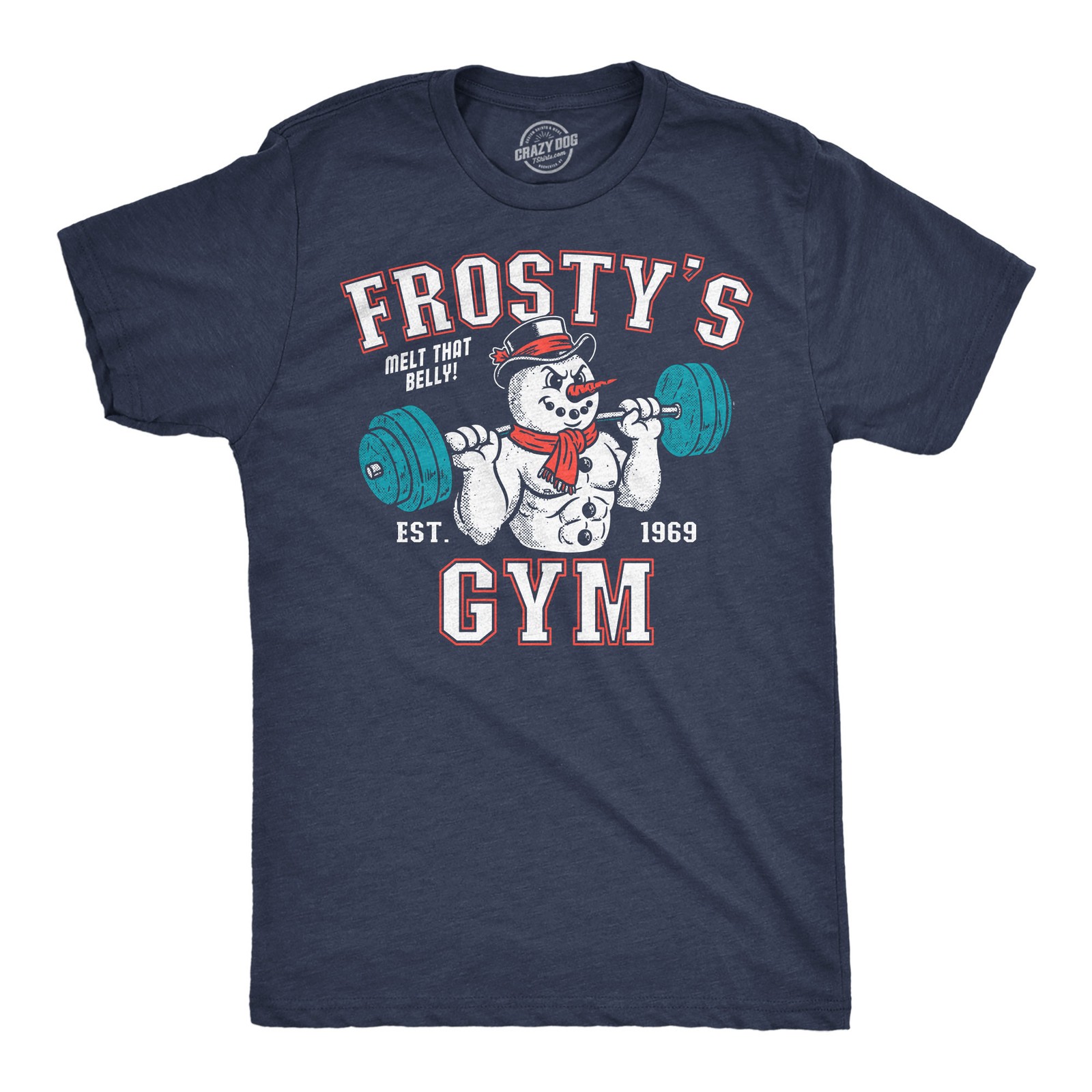 Mens Funny T Shirts Frostys Gym Sarcastic Winter Graphic Novelty Fitness Tee For