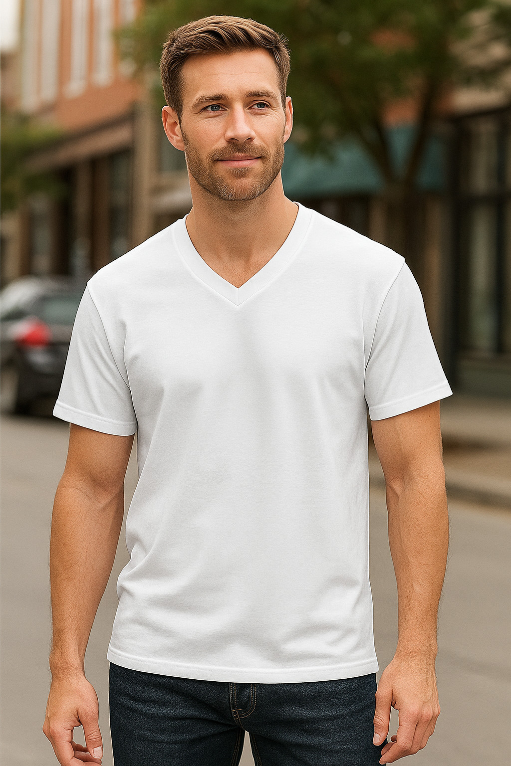 A1 Men's Black V-Neck T-Shirts| white |multipack | Soft Cotton | Size 3X- large gallery