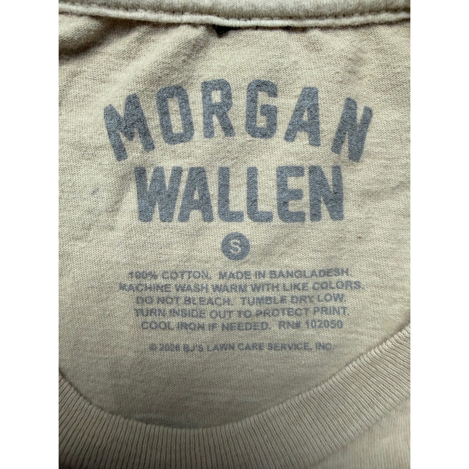 Morgan Wallen Graphic T-Shirt Mens Small Tan Tennessee Est 1993 Country Music gallery