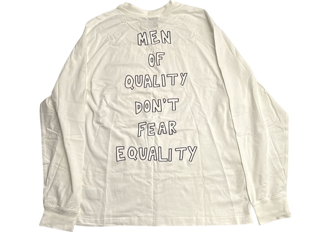 CHNGE Men of Quality Don't Fear Equality Crew Cuff Long Sleeve Shirt, White, 3XL gallery