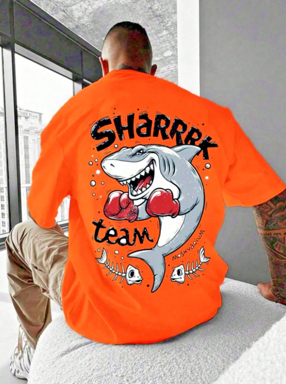 Men’s Shark Print Lightweight T‑Shirt — Summer Casual Sport Streetwear Oversized gallery