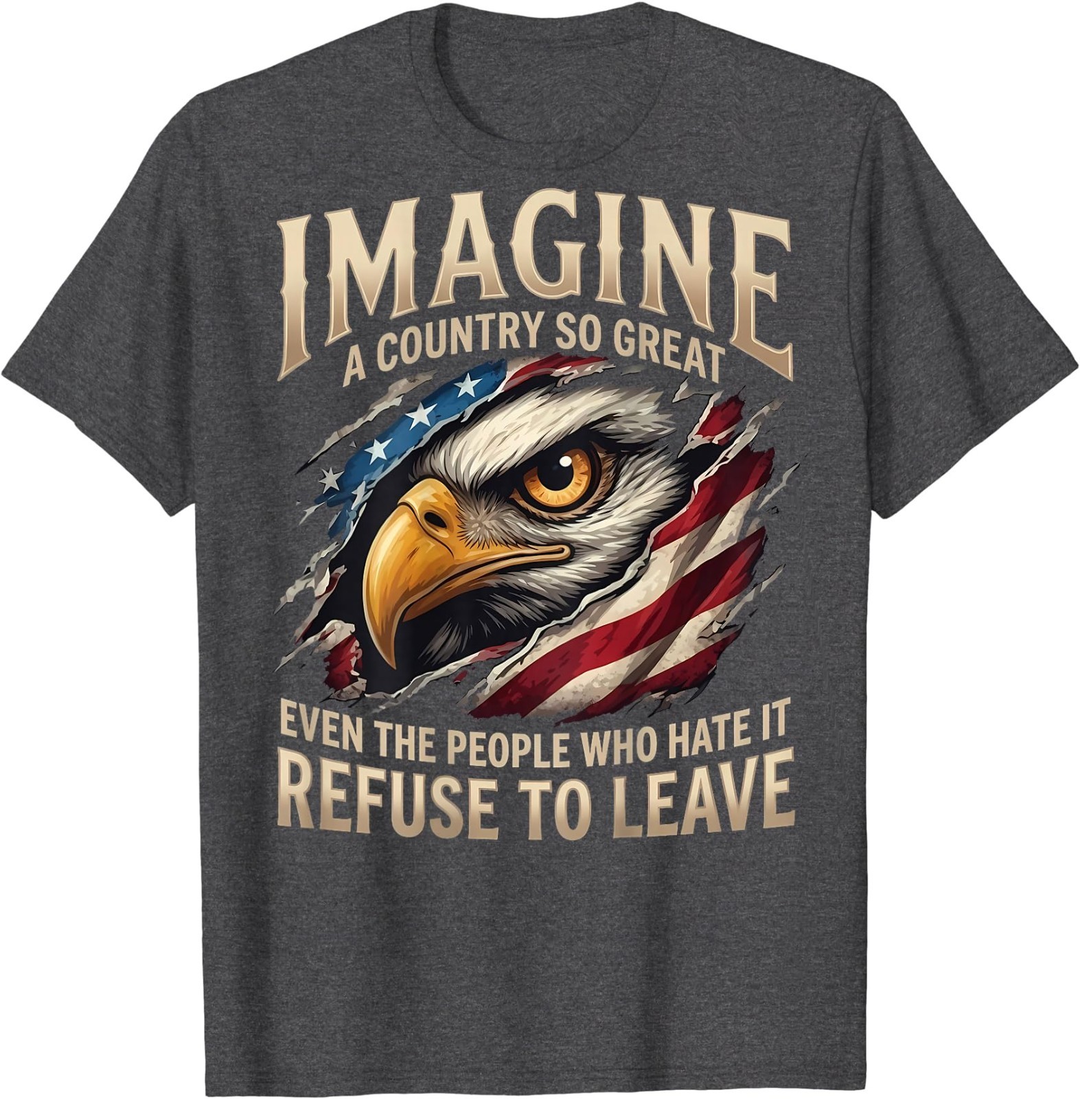 (ON Back) Retro Imagine A Country So Great Even The People T-Shirt gallery