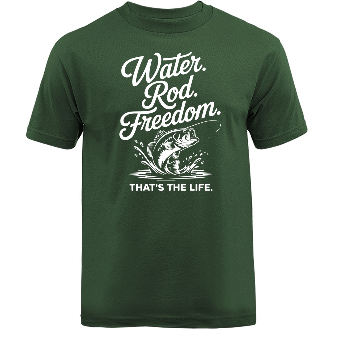 Water Rod Freedom Fishing Bass Angler Fisherman Outdoors Lifestyle T-shirt gallery