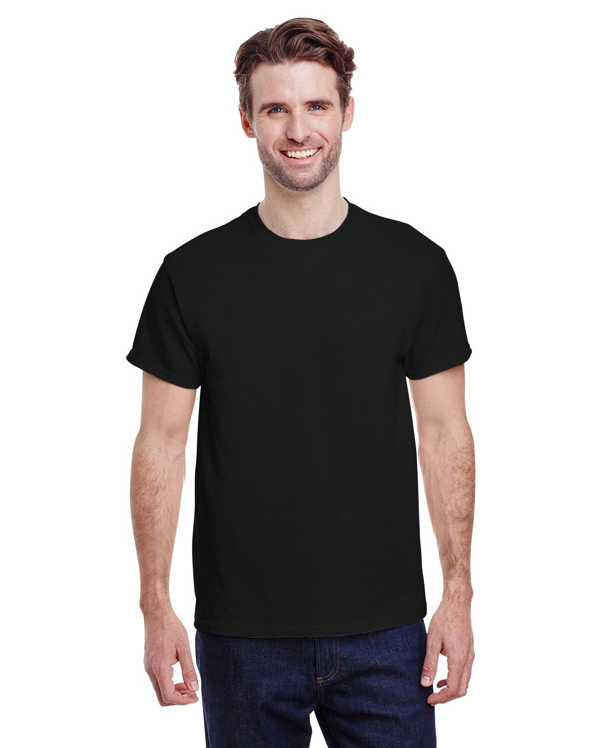 2 Pack Gildan G500 Adult Heavy Cotton Tee Plain Black Casual T-Shirt $6.99 ea gallery