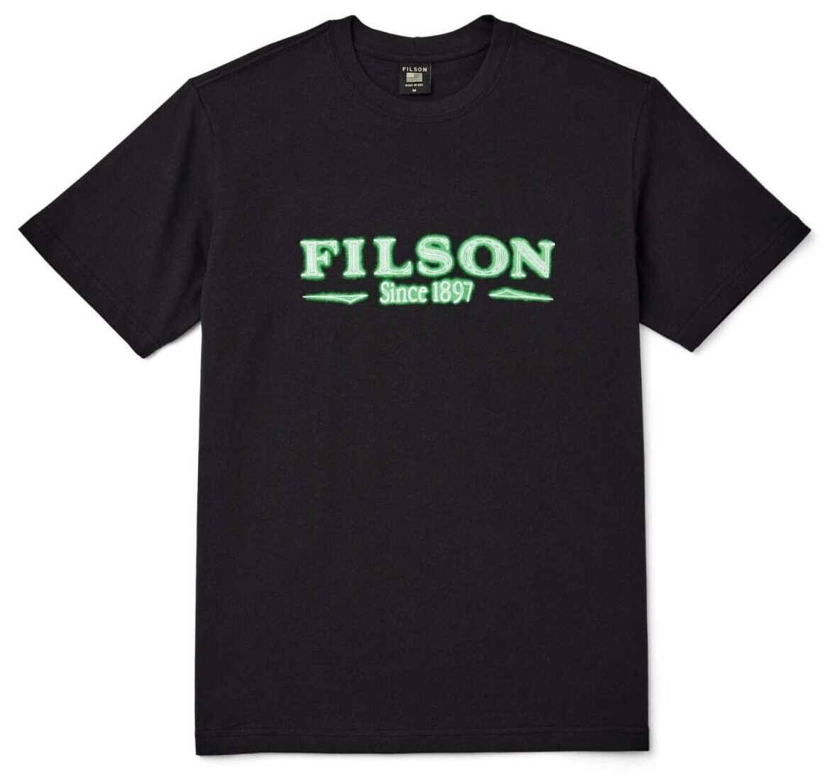 Filson Pioneer T-Shirt 20233185 Made In USA Black Neon Green Since 1897 Logo Tee gallery