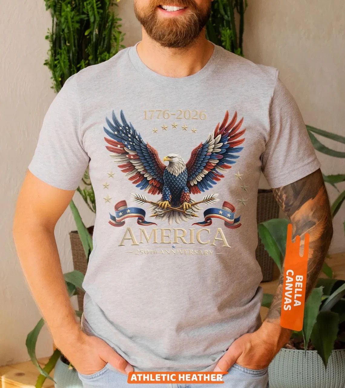 1776-2026 America 250 Years Patriotic Bald Eagle Independence Day T-Shirt gallery