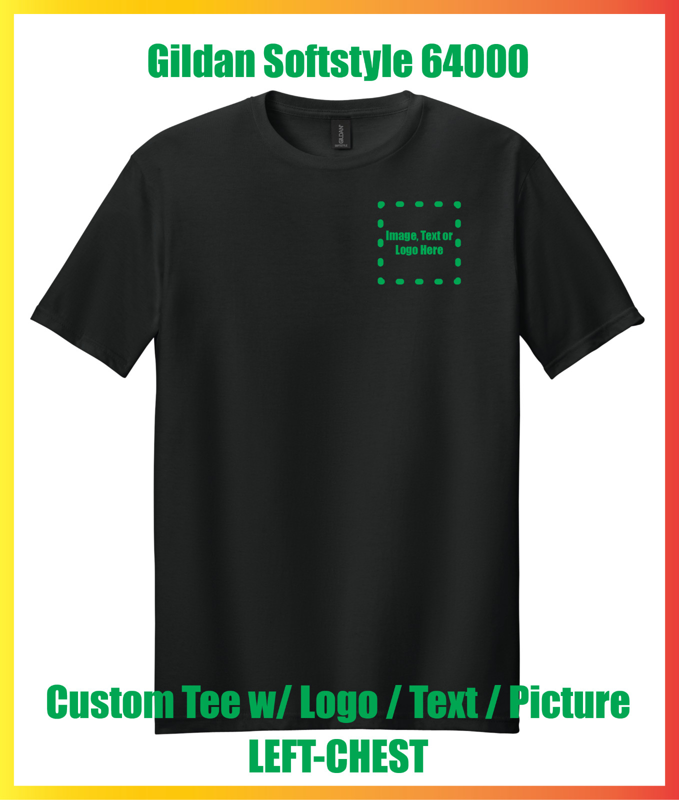 Custom Printed Tee T-Shirt Gildan Softstyle Your Text Picture Logo Customized T gallery
