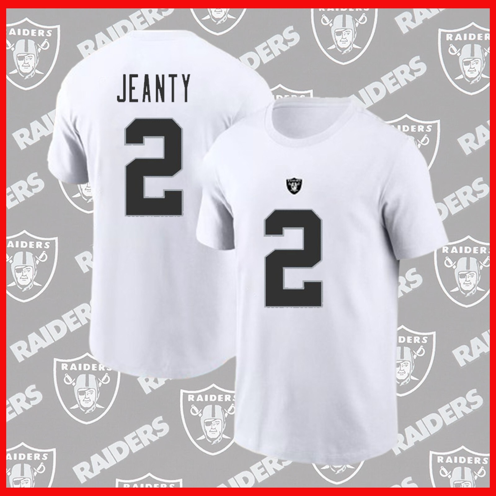 HOT!!! Ashton Jeanty #2 Las Vegas Raider 2025 Player Name & Number Fast Shipping gallery