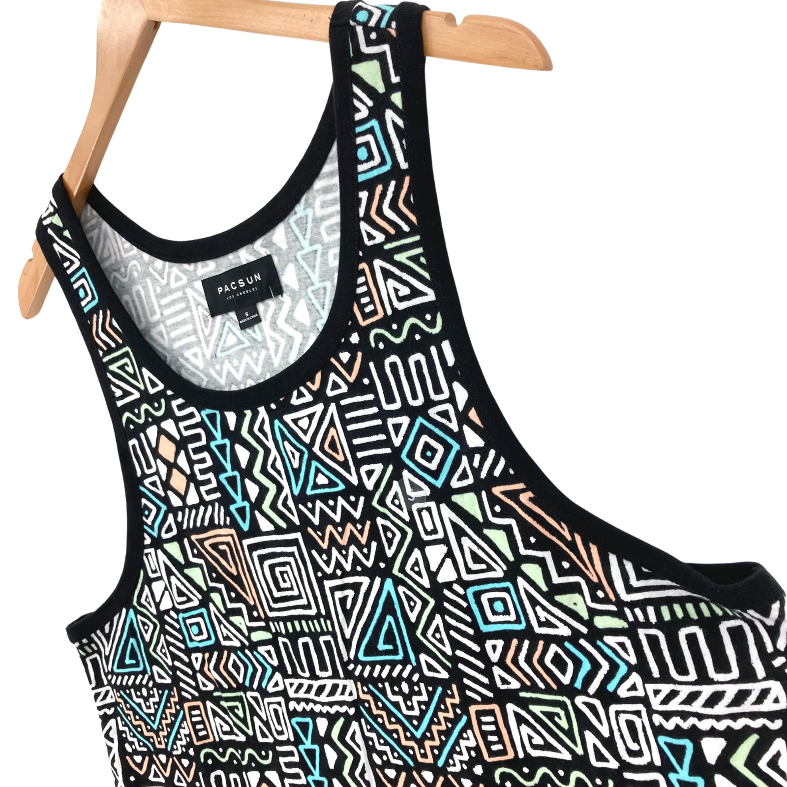 PacSun Men's Y2K Aztec Cotton Sleeveless Wide Strap Pullover Tank Top Small gallery