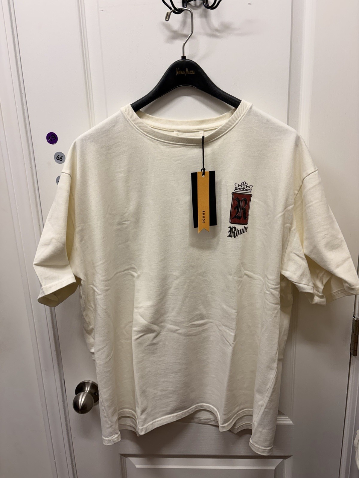 Rhude Fumar 91 Graphic Print Men's White/Black/Red Cotton Crew Neck T-Shirt XL gallery