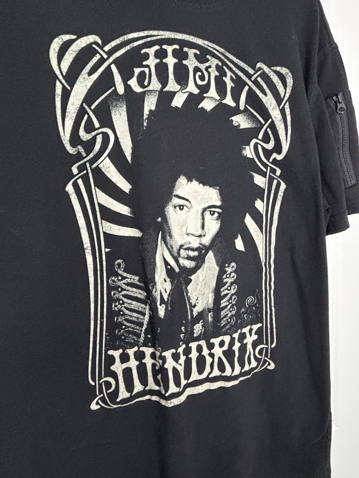 Jimi Hendrix Purple Haze T-Shirt Men Black Short Sleeve Side Pocket Crew Neck gallery