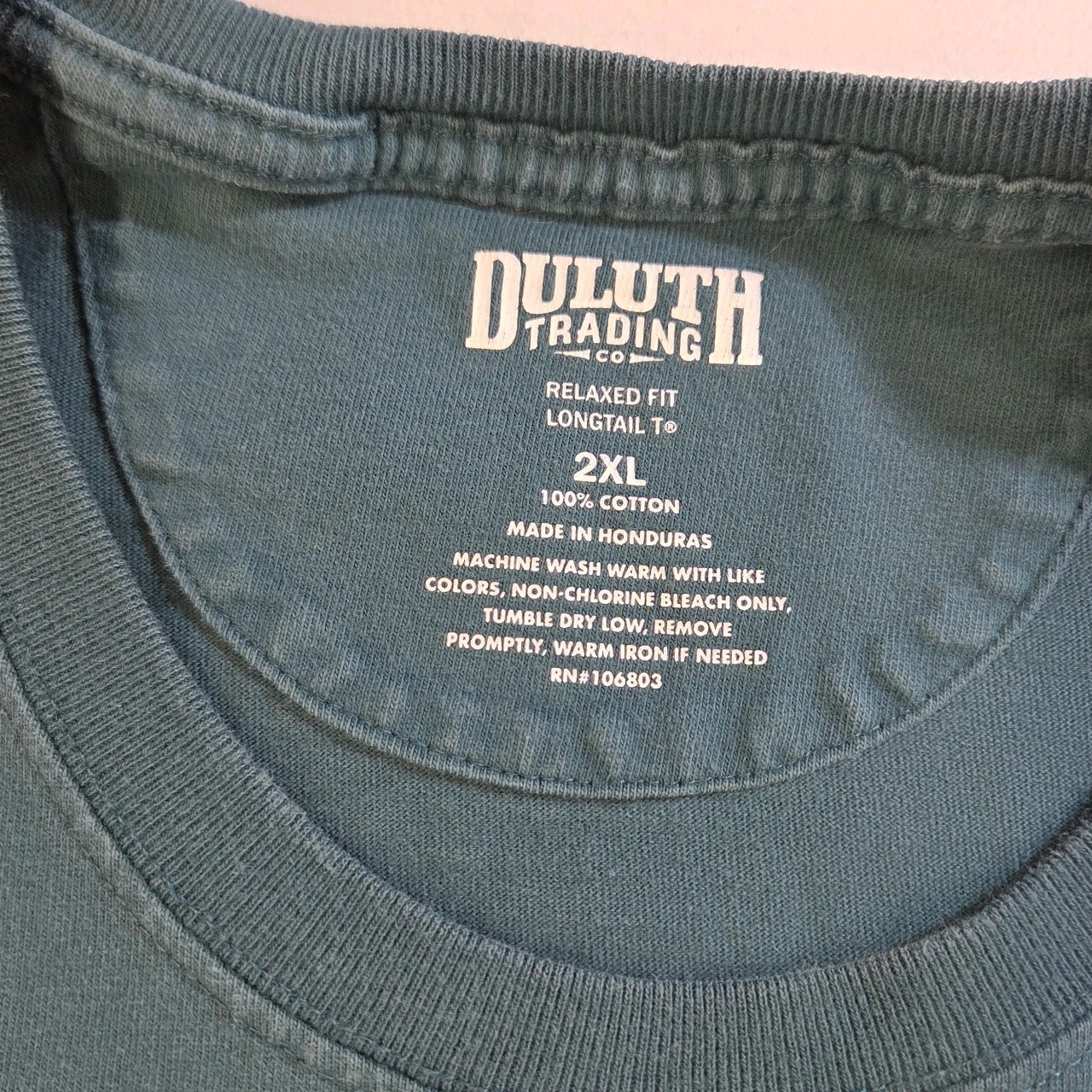 Duluth Trading Co T-Shirt Men's 2XL Blue Green Relaxed Fit Longtail Casual Tee gallery