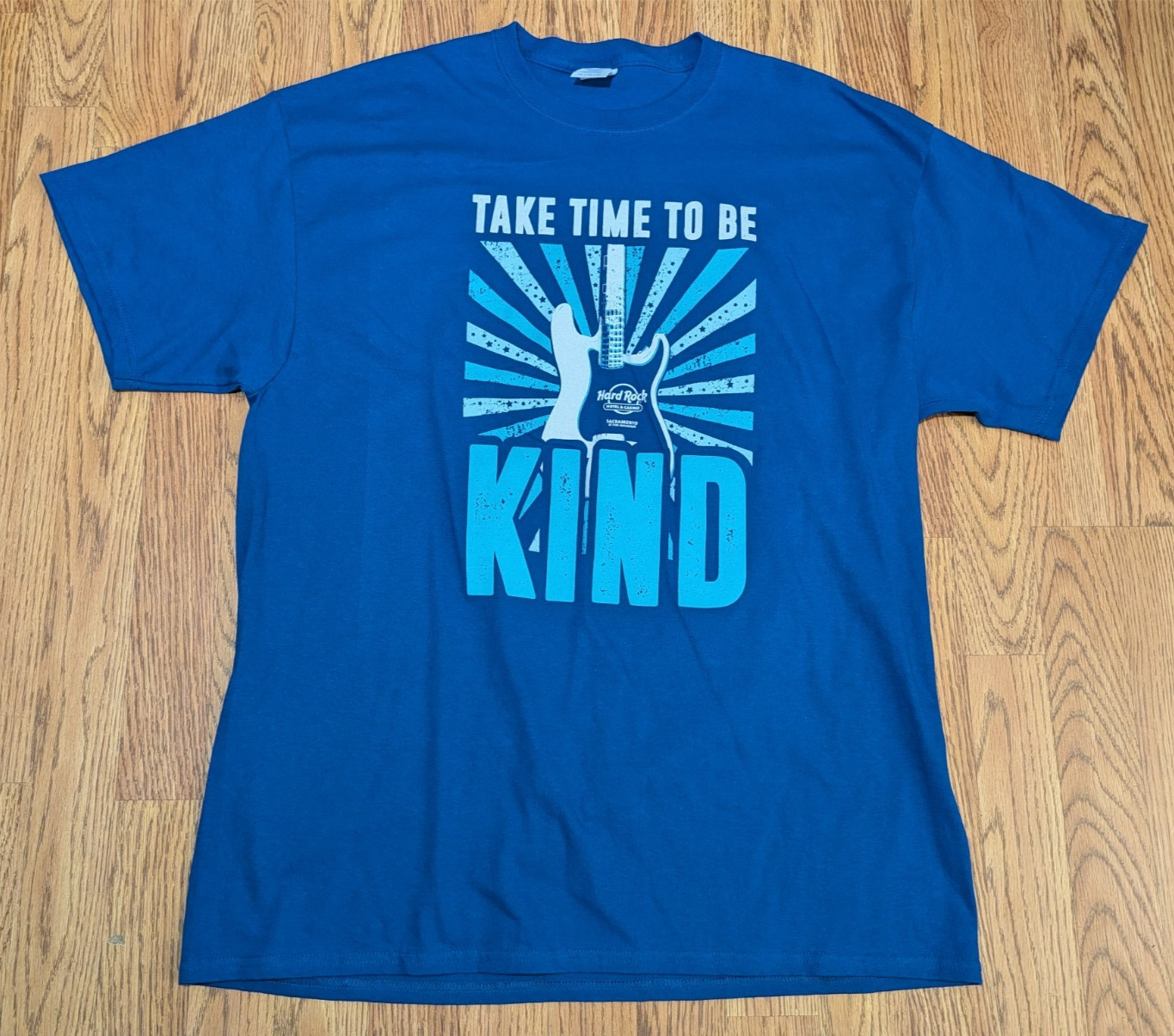 Hard Rock Hotel and Casino t-shirt “Take Time To Be Kind” Sacramento (XL) Blue