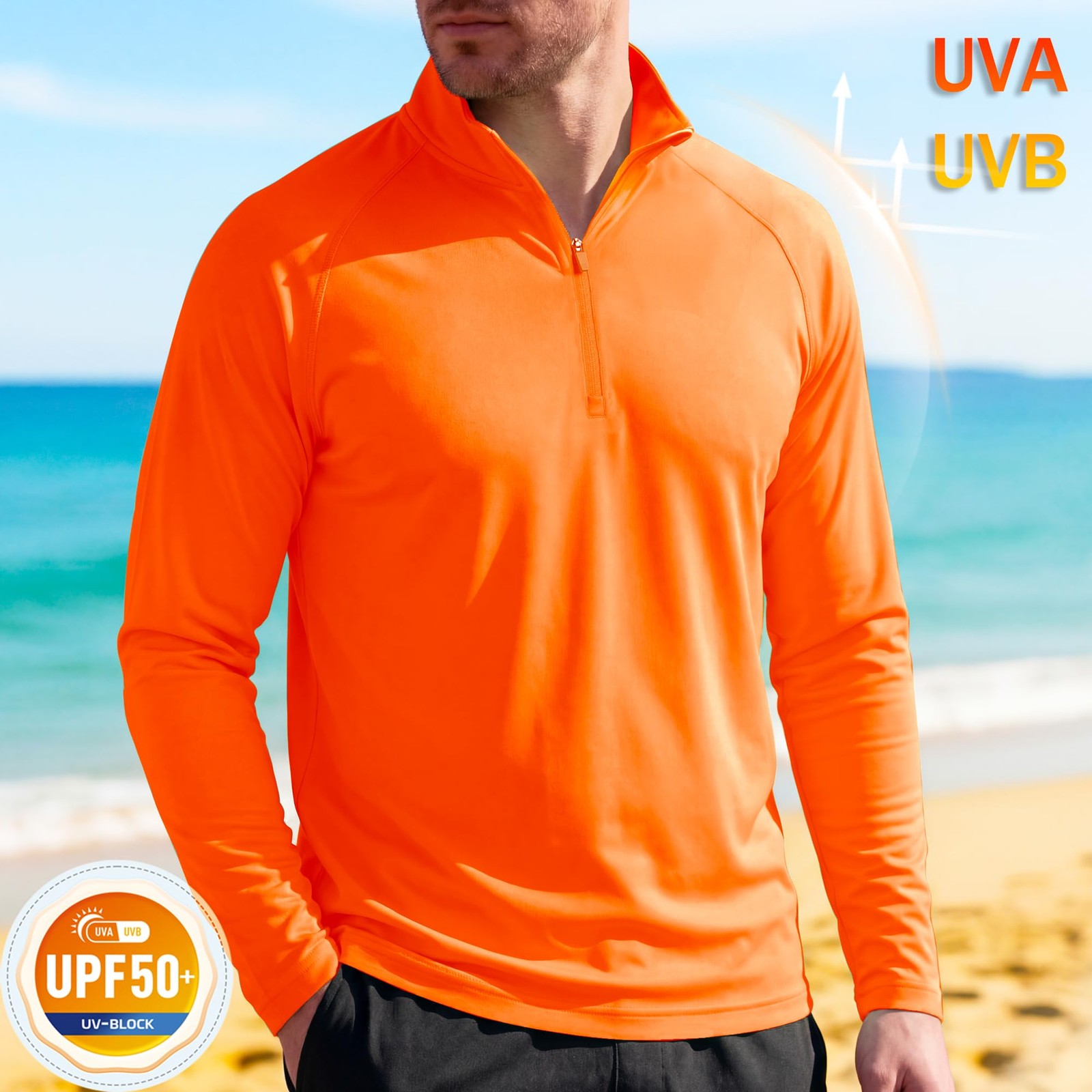 MAGCOMSEN Sun Shirts for Men Dry Fit Sun Protection Running Fishing Gym Worko... gallery