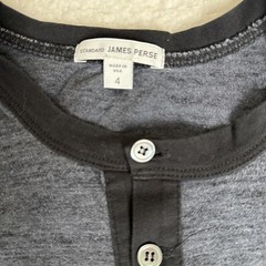 James Perse Standard HenleyShirt Black/Blue Mens 100% Cotton USA Made Size 4