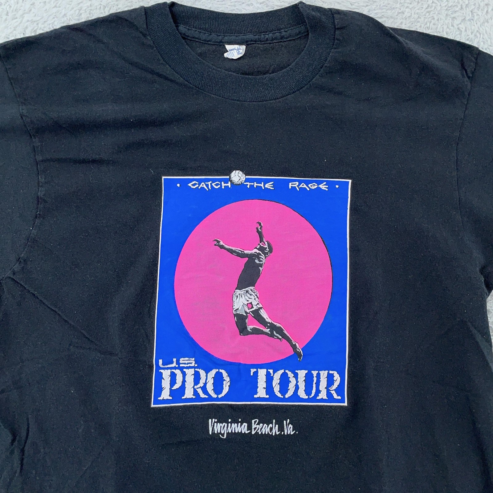 Vtg U.S. Pro Tour Catch the Rage T-Shirt Small Volleyball Virginia Beach USA 90s gallery