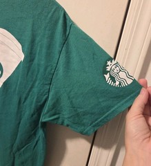 STARBUCKS Good Things Are Happening Employee T-Shirt MEDIUM Earth Day Coffee
