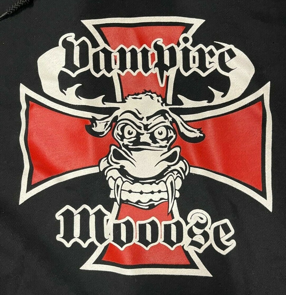 VAMPIRE MOOOSE – IRON CROSS – HOODIE BLACK – MOOSE – SWEATSHIRT