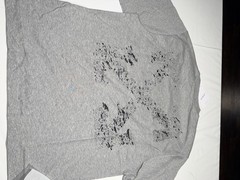 off white Men’s Gray Graphic Print Logo Crew Neck Short Sleeve T-Shirt S