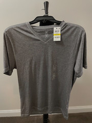 INC International Concepts Solid V-Neck T-Shirt Mens M V-Neck Pull On