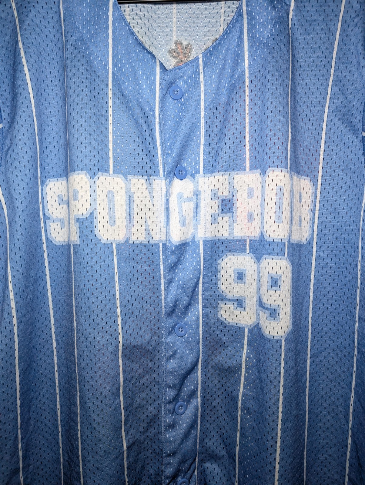SpongeBob Square Pants Size 2XL Jersey Nickelodeon Blue w/Graphics Front Button gallery