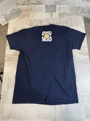 Culver’s Cheese Curds Men’s Large Blue T-Shirt Wisconsin Cheddar Fast Food