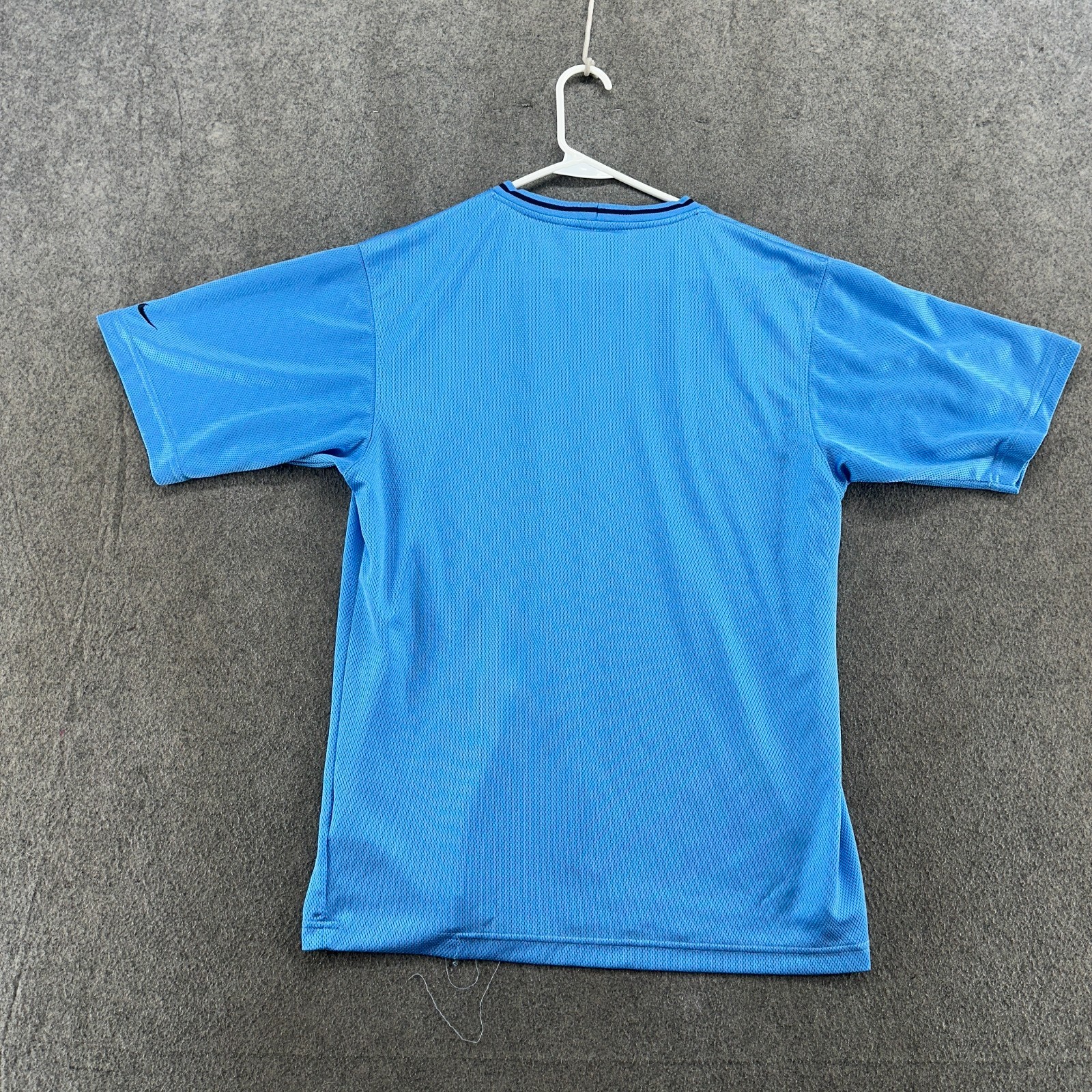 VTG Nike Jersey Mens S Blue Swoosh Logo Graphic Spellout Print Activewear Y2K gallery