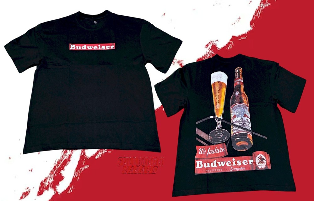 New Budweiser Beer Bud Bottle 2 Sided Classic Men’s Vintage T-Shirt