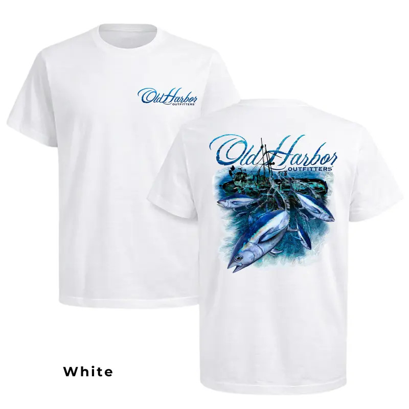 Old Harbor Outfitters Shirt Tuna Offshore Fishing T-Shirt Fisherman Gift Tee