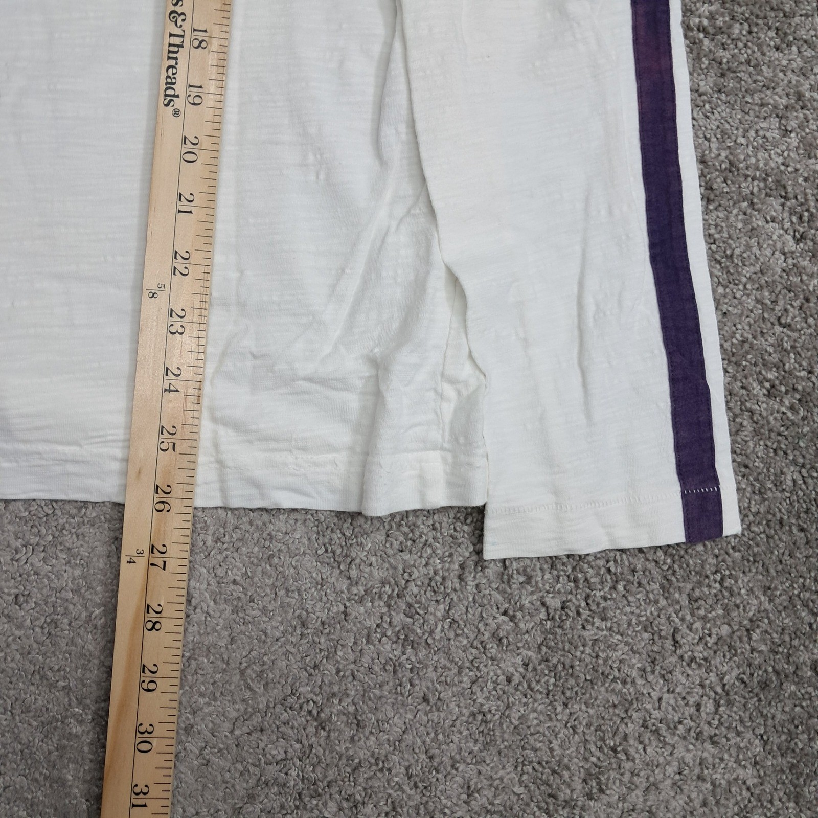 Tommy Hilfiger Mens White Graphic V-Neck Long Sleeve Trim Fit Tee Shirt Large gallery