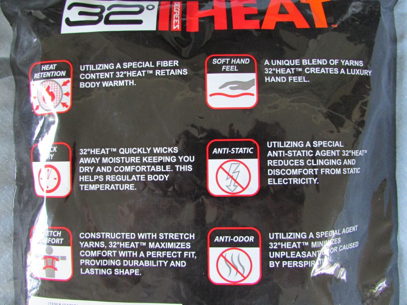 32 DEGREES HEAT Mesh Crew Neck SHIRT LS Heather Black size Medium gallery