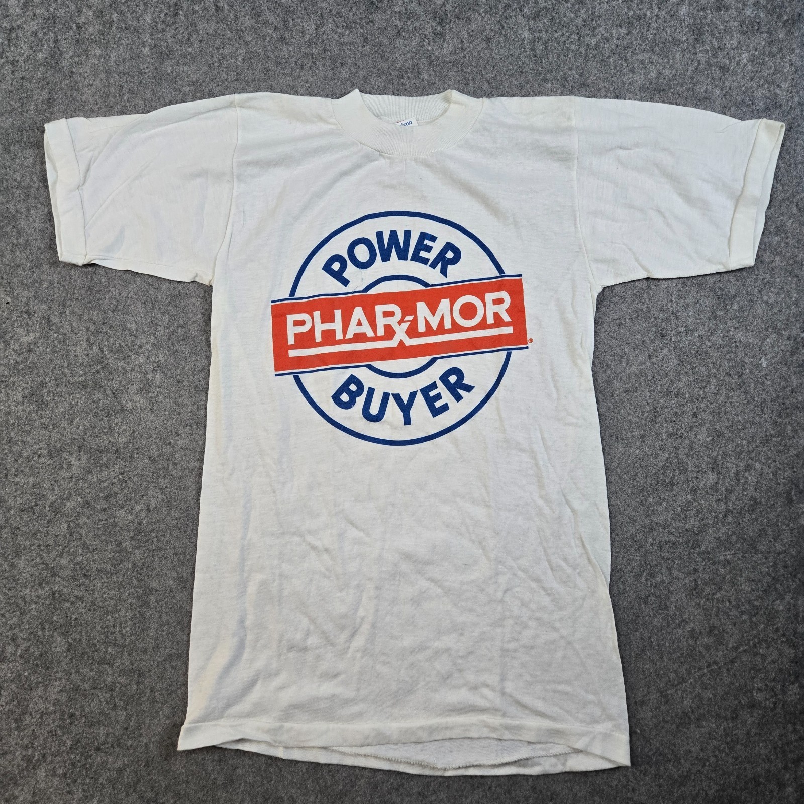 VTG 80s Phar-Mor Power Buyer Drug Pharmacy T-Shirt Size M Single Stitch White gallery