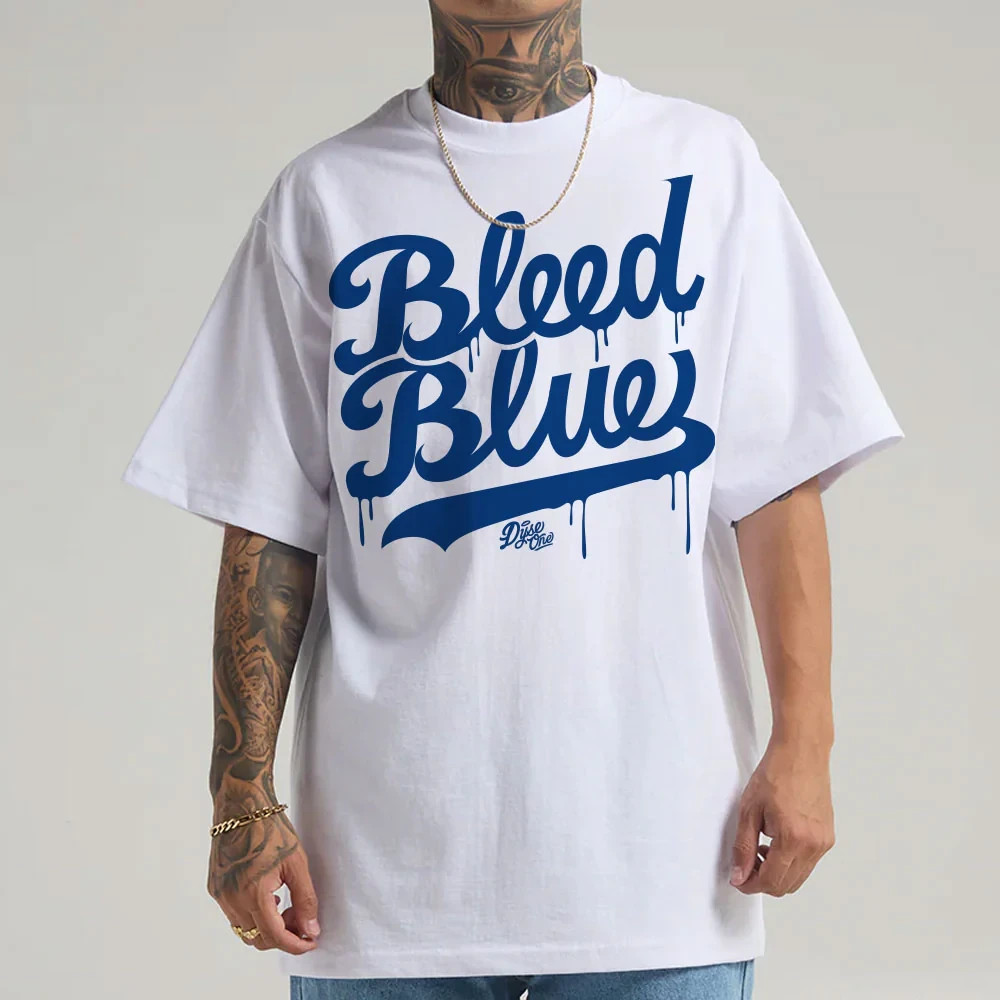 Bleed Blue White/Royal Men’s T Shirt Dyse One Chicano La Dodgers Los Angeles