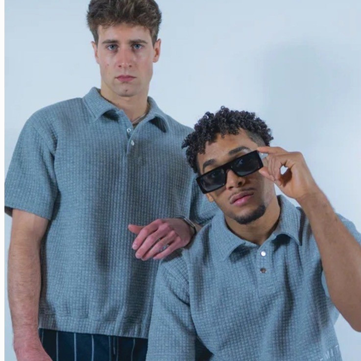 Walter Mitty Men Shirt- SMALL NEW waffle weave, winter fall, gray streetwear