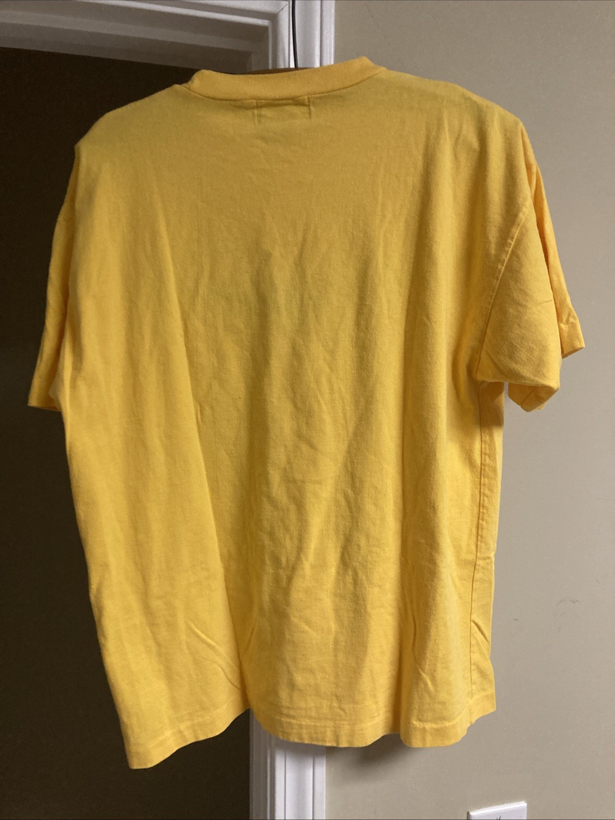 VTG 80s 70s Harold’s Front Pocket Blank Yellow Single Stitch T-shirt Hong Kong S gallery