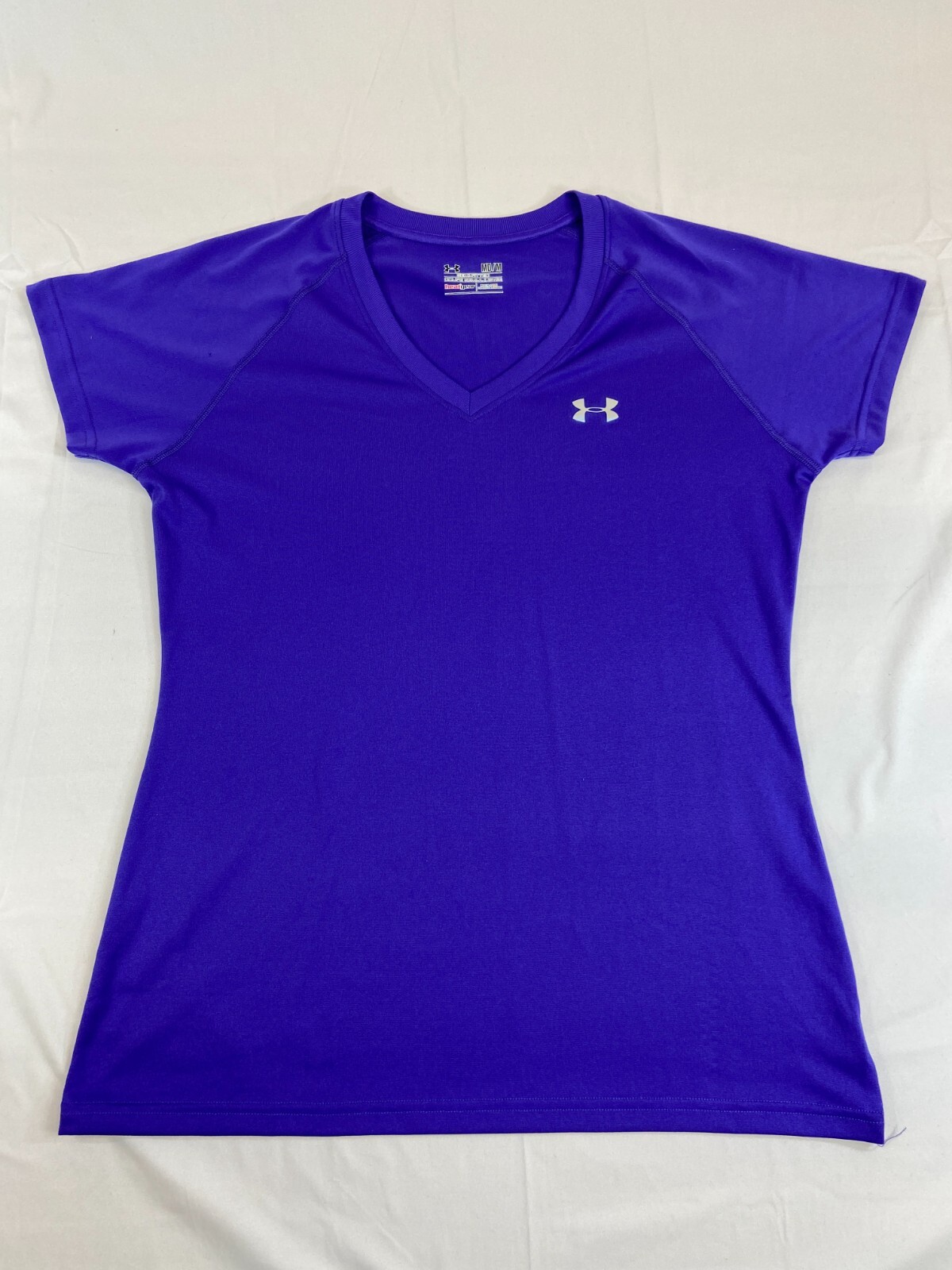 Womens Under Armour Semi Fitted T Shirt Athletic Sports Purple Medium Outdoor gallery